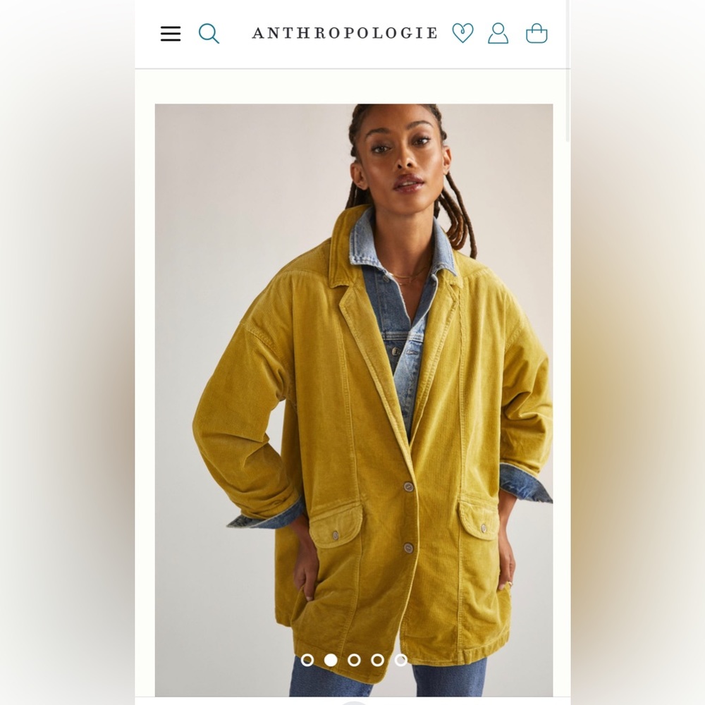 Anthropologie Pilcro Washed Corduroy Blazer